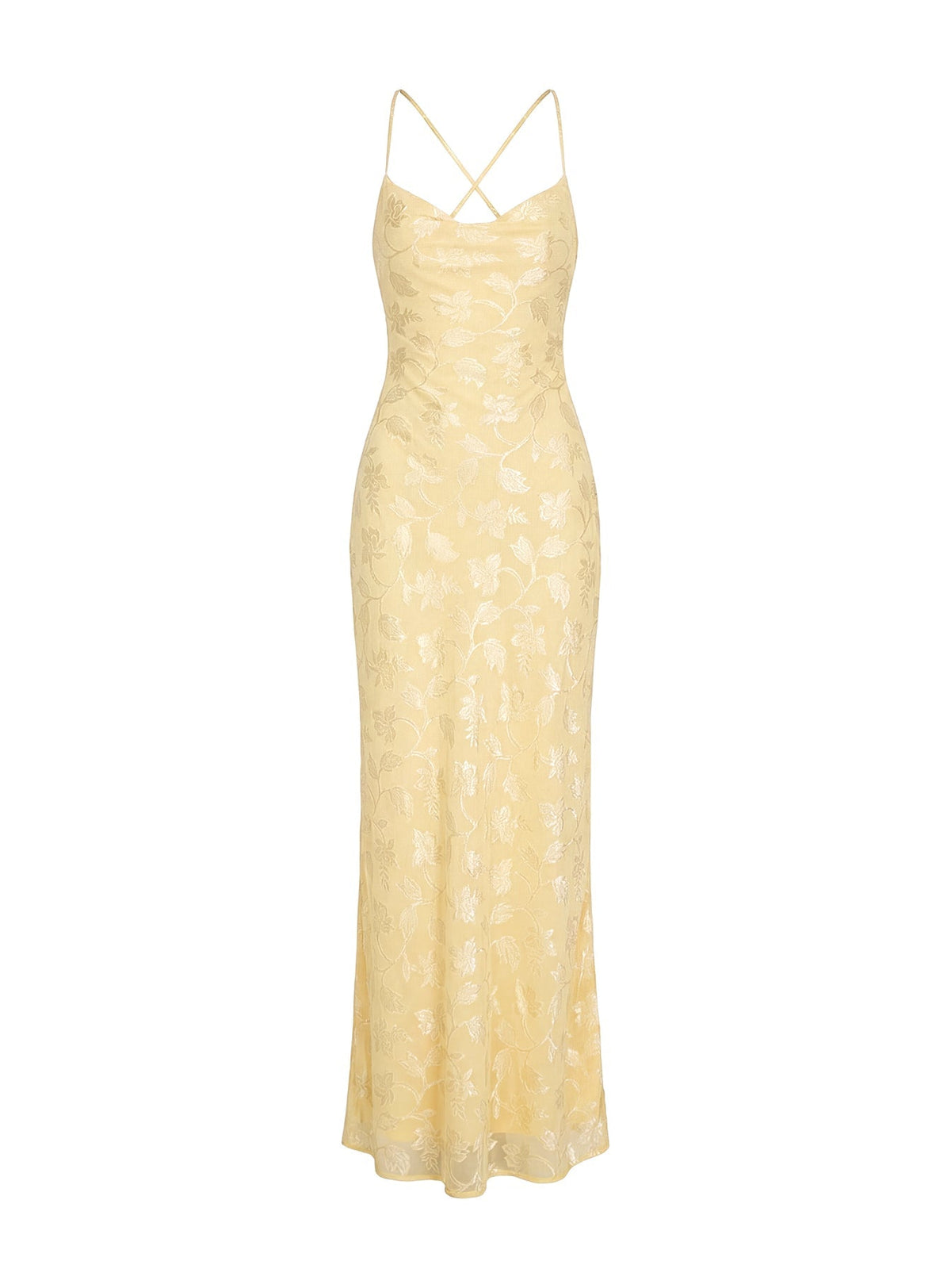Celena Maxi Dress Lemon Burnout