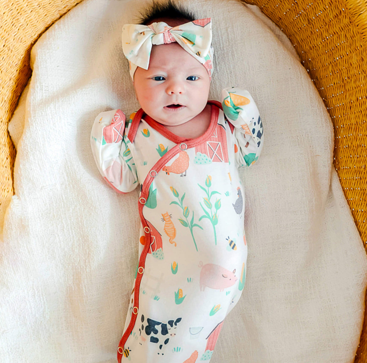 Newborn Knotted Gown - Farmstead