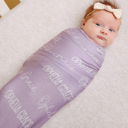 Personalized Baby Name Swaddle Blanket - Lily