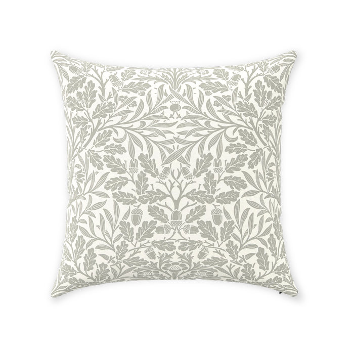 Acorn Cotton Throw Pillows William Morris Grey