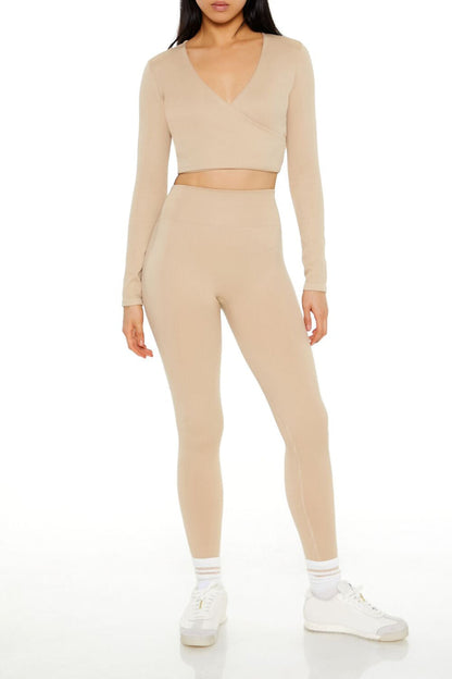 Active Seamless Surplice Crop Top