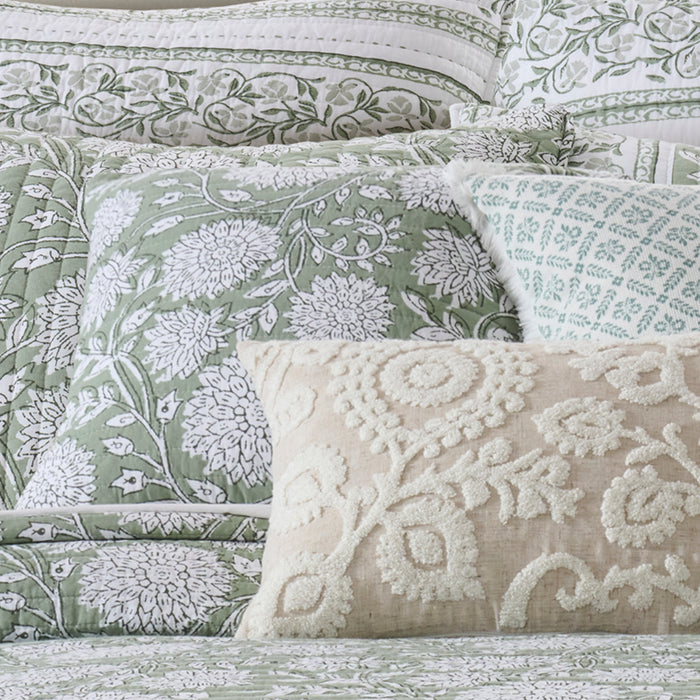 Adare Sage Quilted Pillow