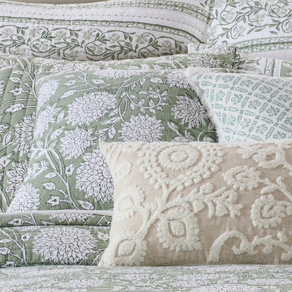 Adare Sage Quilted Pillow