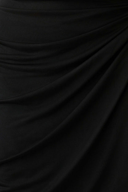 Alyn Off Shoulder Draped Mini Dress - Black