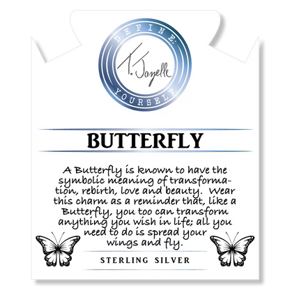Amethyst Stone Bracelet with Butterfly Sterling Silver Charm