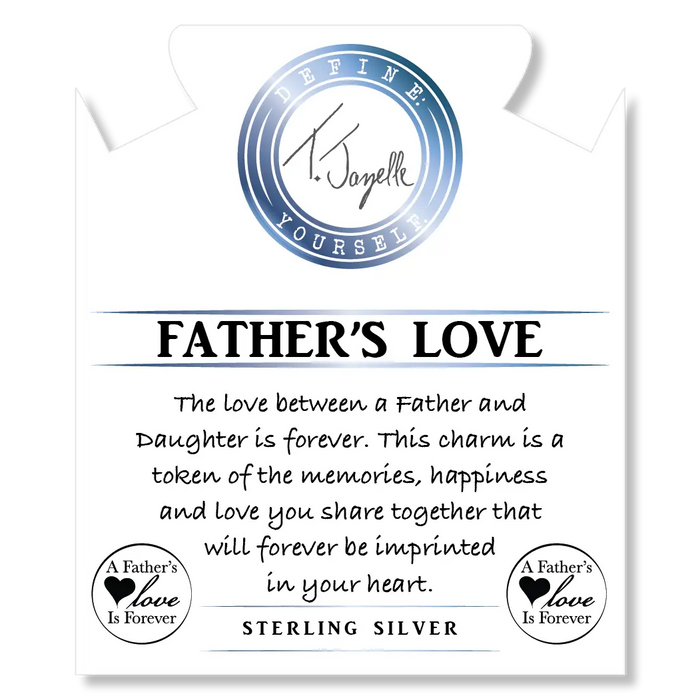 Amethyst Stone Bracelet with Fathers Love Sterling Silver Charm