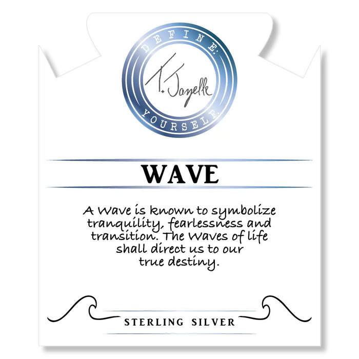 Amethyst Stone Bracelet with Wave Sterling Silver Charm
