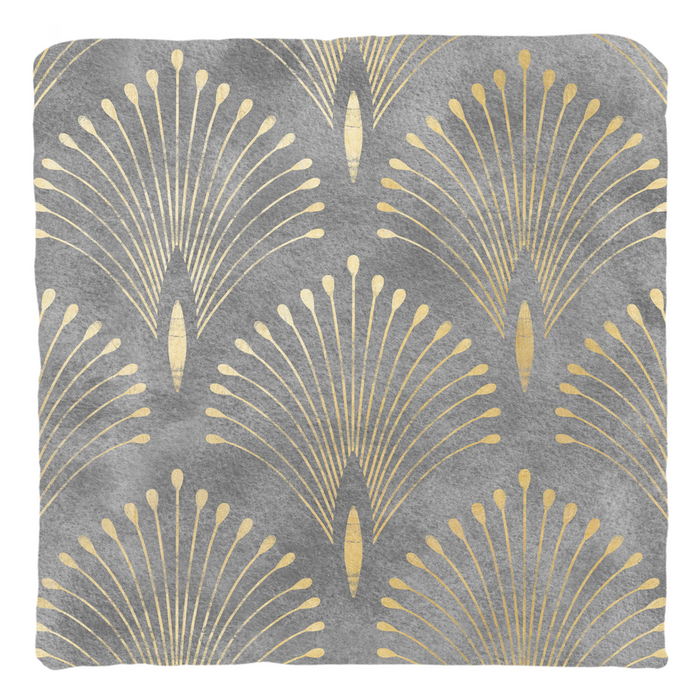 Art Deco Cotton Pillows Mink Gold Peacock Fan