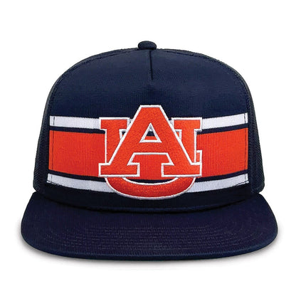 Auburn University Class of '92 trucker hat, front view with embroidered logo and stripes