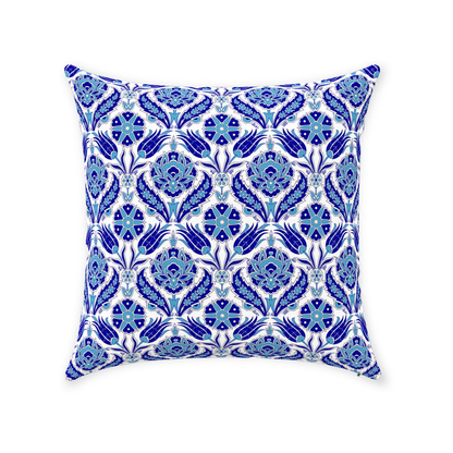 Azra II Ottoman Cotton Pillows Aqua Blue