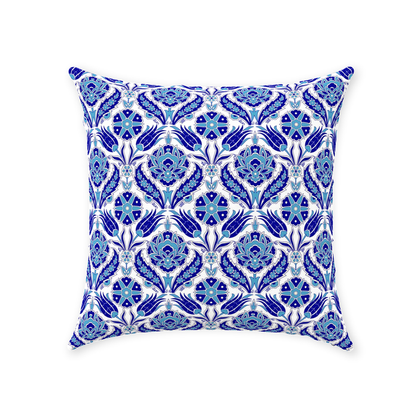 Azra II Ottoman Cotton Pillows Aqua Blue
