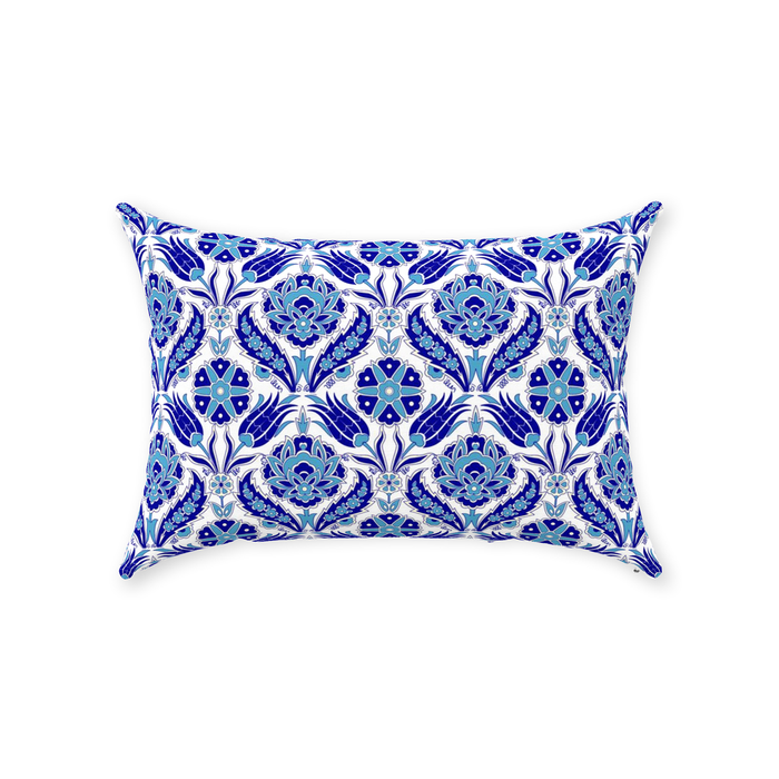 Azra II Ottoman Cotton Pillows Aqua Blue