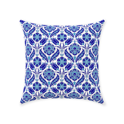 Azra II Ottoman Cotton Pillows Aqua Blue