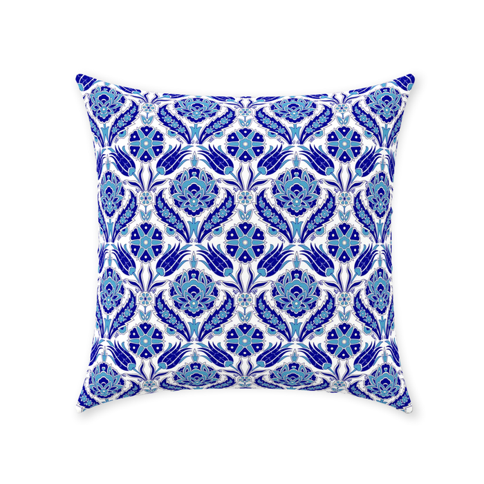 Azra II Ottoman Cotton Pillows Aqua Blue
