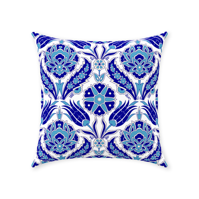 Azra Ottoman Cotton Pillows Aqua Blue