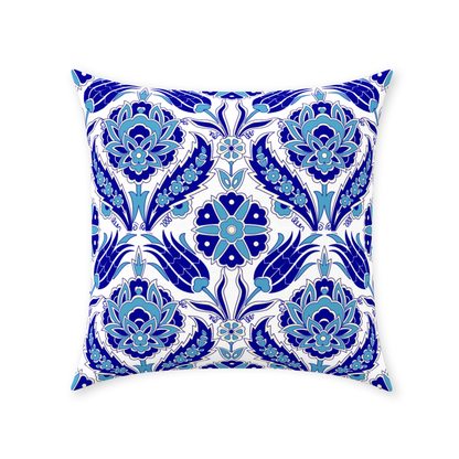 Azra Ottoman Cotton Pillows Aqua Blue
