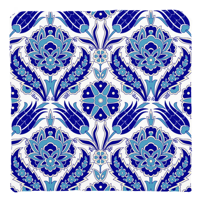 Azra Ottoman Cotton Pillows Aqua Blue