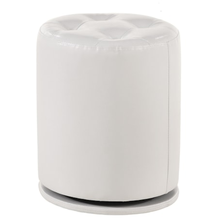 White 1 / MORGAN ROUND SWIVEL STOOL WHITE