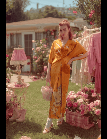 Bae Orange Satin Silk Dress
