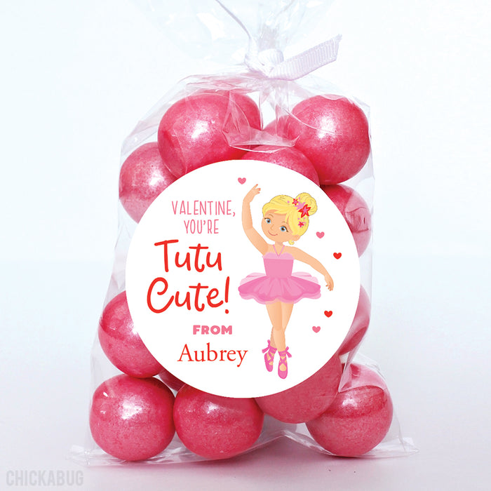 Ballerina Valentine's Day Stickers - Blonde