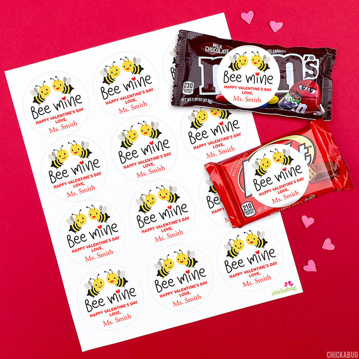 Bee Mine Valentine's Day Stickers