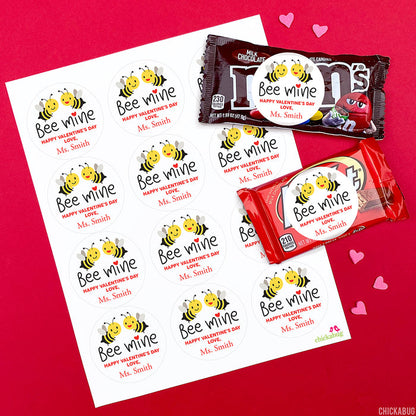 Bee Mine Valentine's Day Stickers