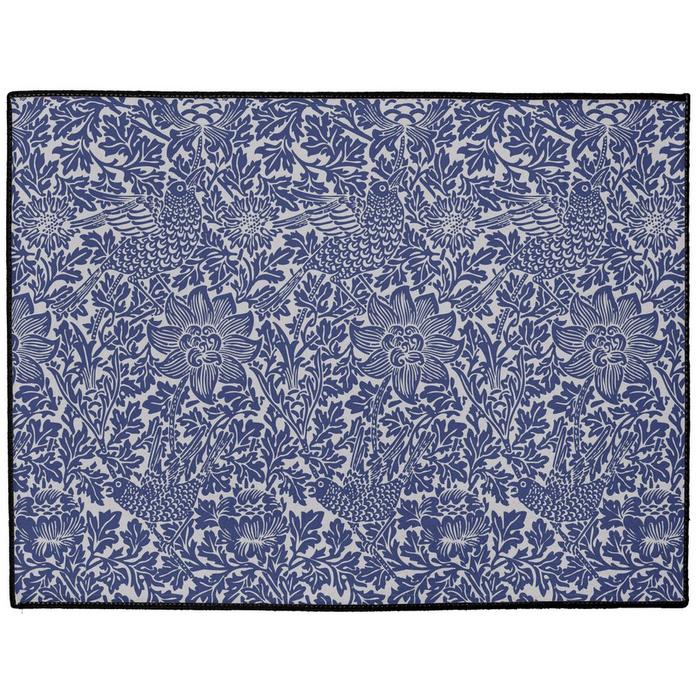 Bird & Anemone Indoor/Outdoor Floor Mat William Morris Dark Navy Blue