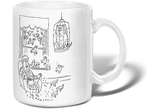Birdcaged Cat Mug