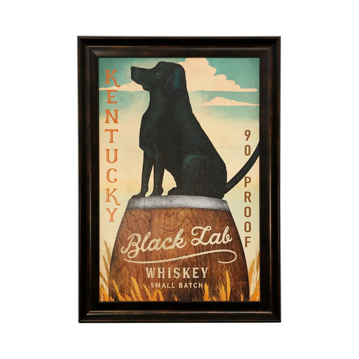 Black Lab Whiskey framed print from Stylecraft Lamps