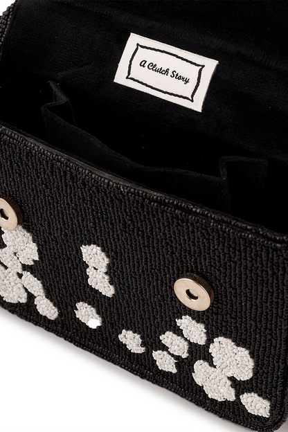 Black Rose Beaded Purse