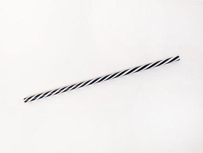 Black & White Twisted Glass Straws