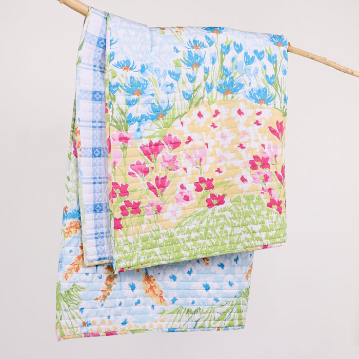 Blooming Hillside Quilted Throw