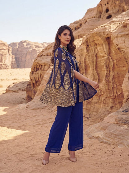 Blue embroidered kurti Singapore