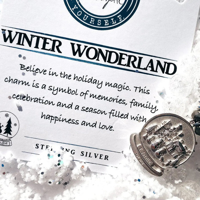 Blue Quartzite Stone Bracelet with Winter Wonderland Sterling Silver Charm