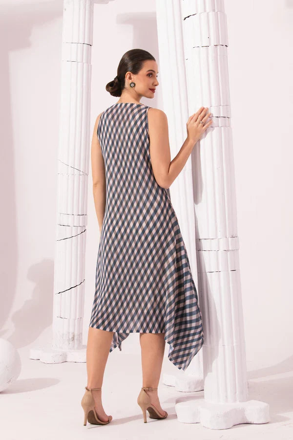 Classic blue checked dress