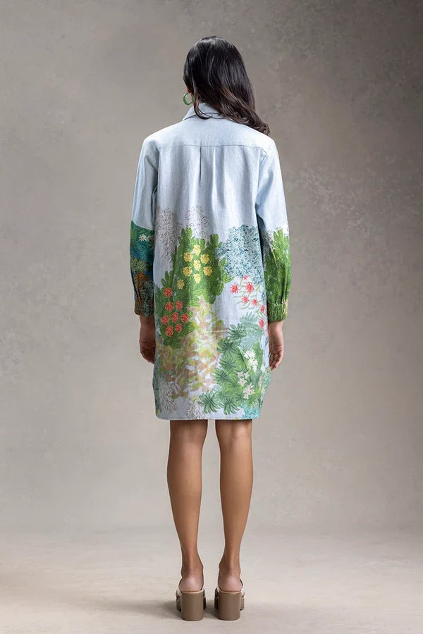 Women's tie-up shirt dress