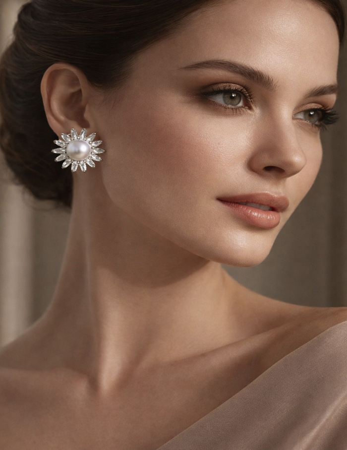 Celestial Pearl Crystal Studs