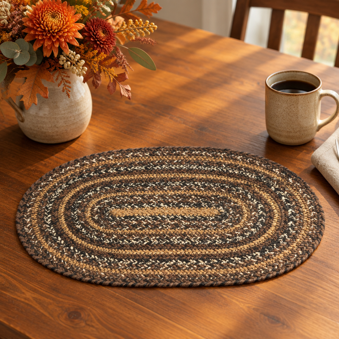 Chestnut Braided Oval Placemat lifestyle image