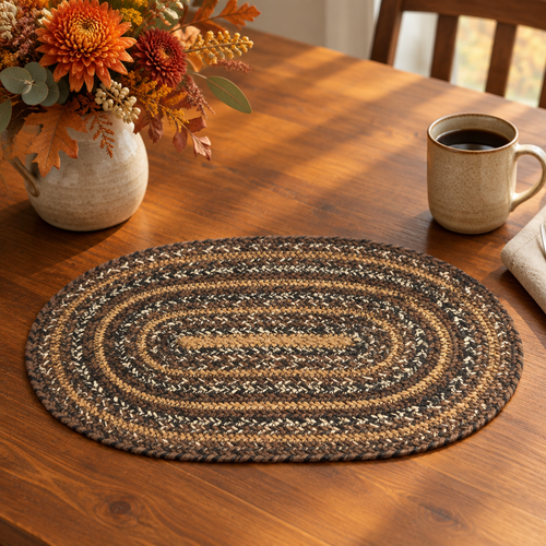 Chestnut Braided Oval Placemat lifestyle image