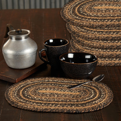 Chestnut Braided Oval Placemats - Set of 6
