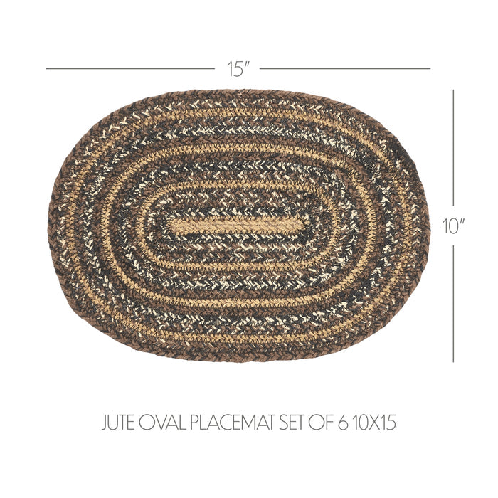 Chestnut Braided Oval Placemats - Set of 6