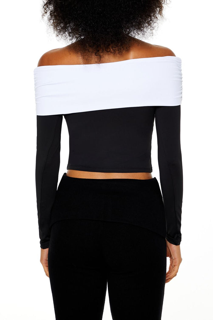 Colorblock Off-the-Shoulder Top