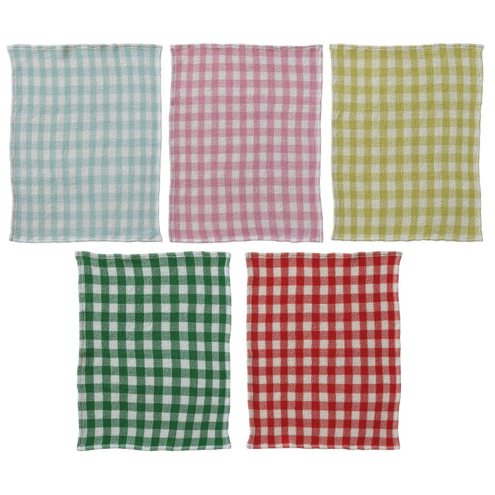 Cotton Waffle Gingham Tea Towel