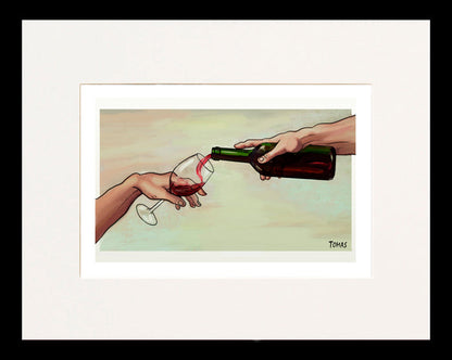 Creation of Red Wine Cartoon Print