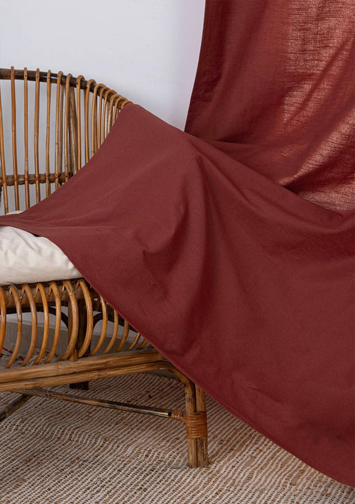 Crimson Red Solid Slub Cotton Fabric