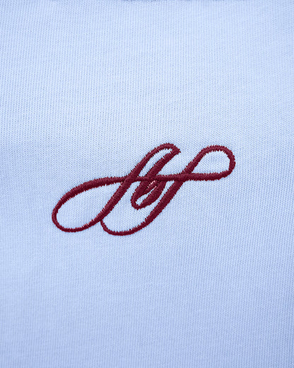 Crop Boxy Tee - Cornflower / Burgundy