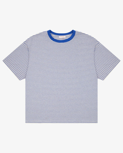 Crop Boxy Tee - Oat / Blue