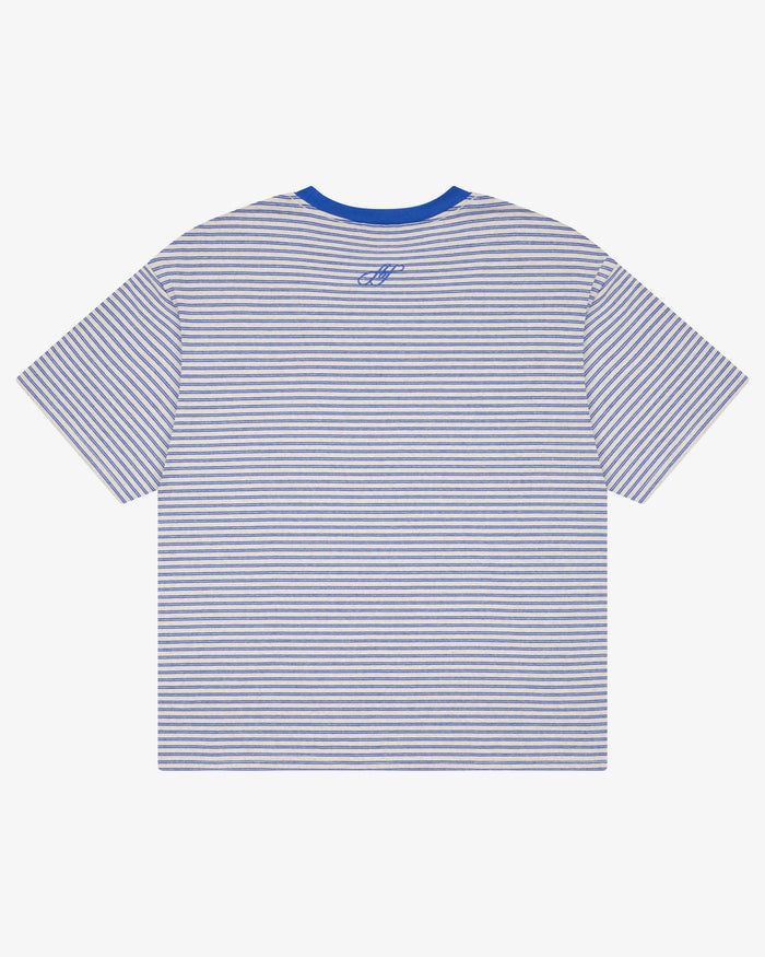 Crop Boxy Tee - Oat / Blue