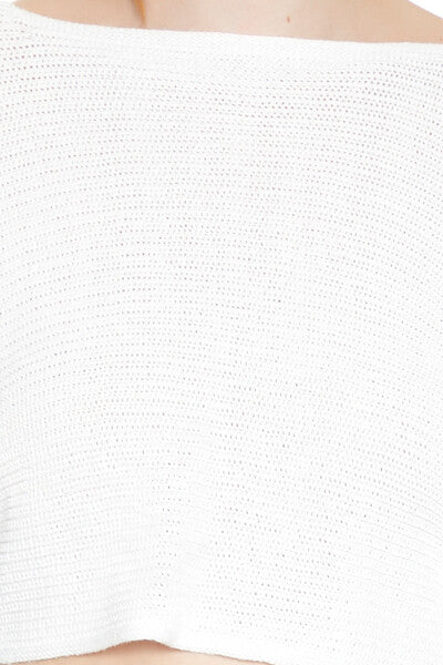 Cropped Split-Back Sweater