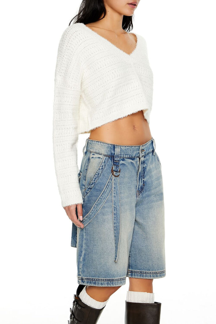 Crossover Mock Wrap Sweater